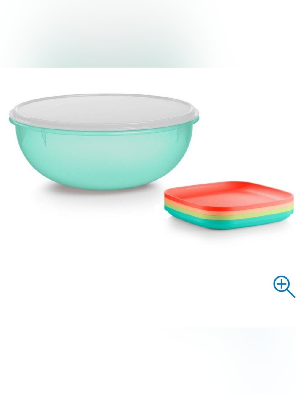 NIB Tupperware® Fix-n-Mix Bowl with Set of 4 Plates